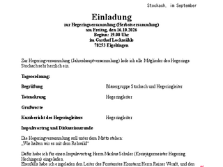 Herbstversammlung Hegering Stockach